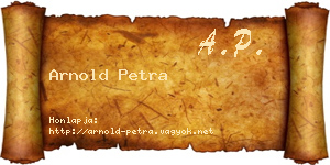 Arnold Petra névjegykártya