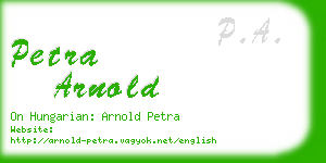 petra arnold business card